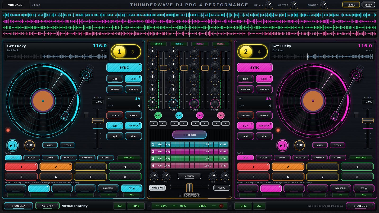 ThunderWave DJ PRO 4 PERFORMANCE NEON