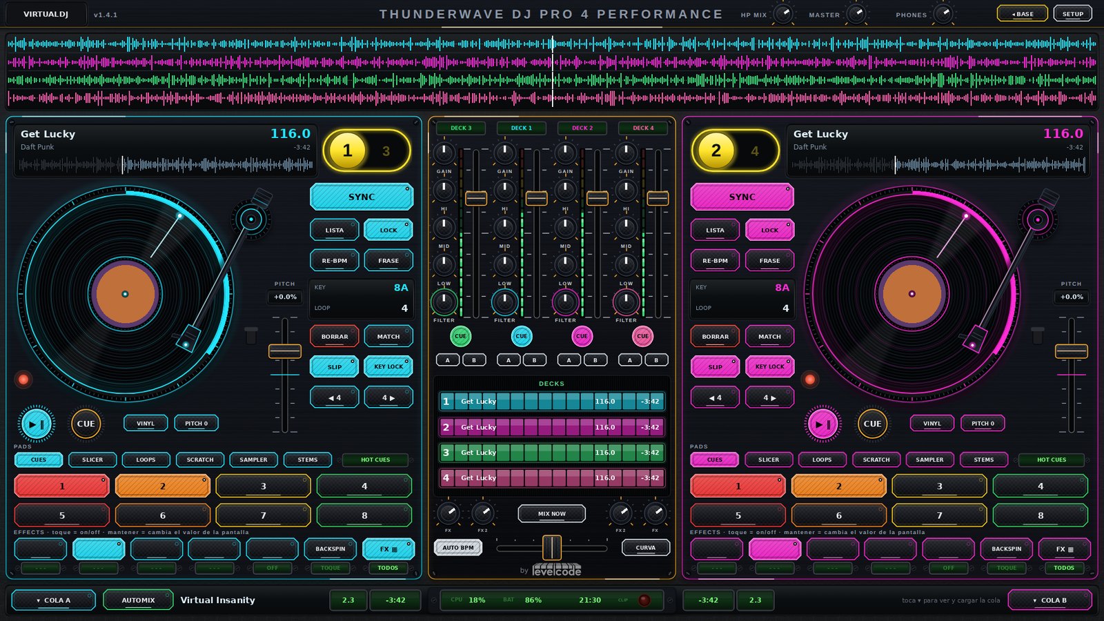 ThunderWave DJ PRO 4 PERFORMANCE NEON