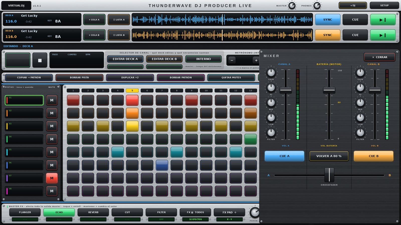 Mixer de ThunderWave DJ PRODUCER LIVE